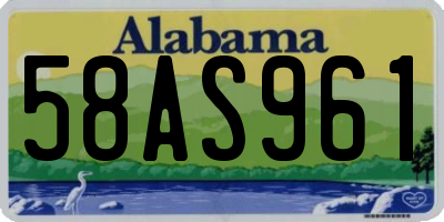 AL license plate 58AS961