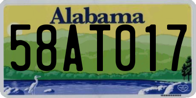 AL license plate 58AT017