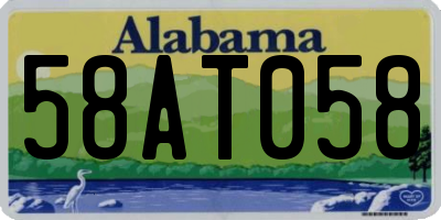 AL license plate 58AT058