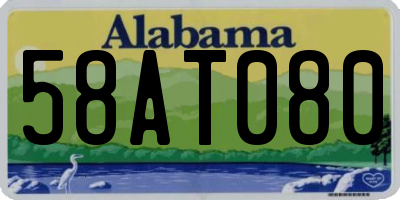 AL license plate 58AT080