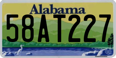 AL license plate 58AT227