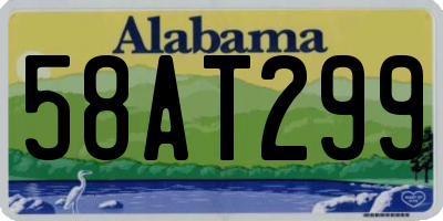 AL license plate 58AT299