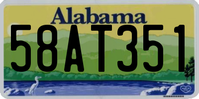 AL license plate 58AT351
