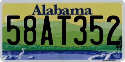 AL license plate 58AT352
