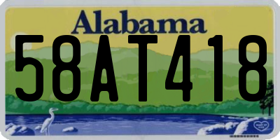 AL license plate 58AT418