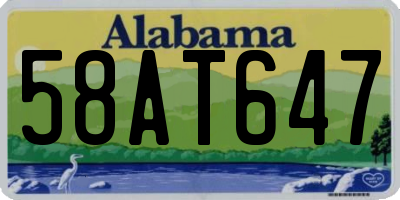 AL license plate 58AT647