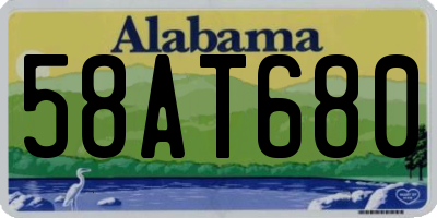 AL license plate 58AT680