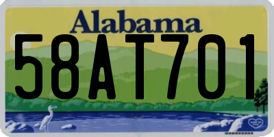 AL license plate 58AT701