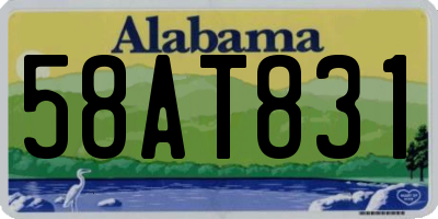 AL license plate 58AT831