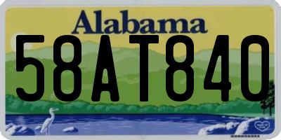 AL license plate 58AT840