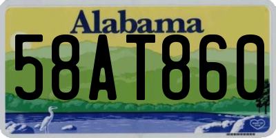 AL license plate 58AT860