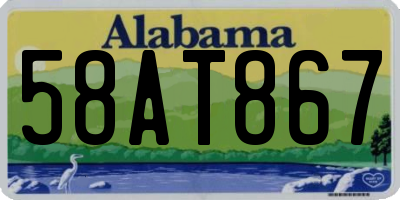 AL license plate 58AT867
