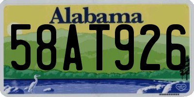 AL license plate 58AT926