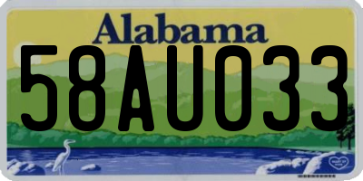AL license plate 58AU033