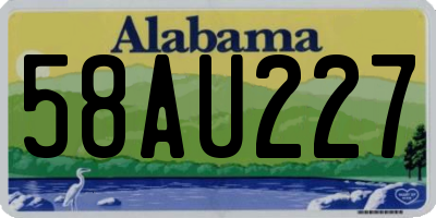 AL license plate 58AU227