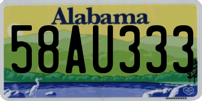 AL license plate 58AU333