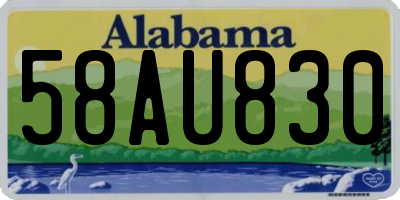 AL license plate 58AU830