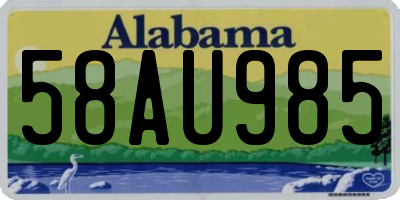AL license plate 58AU985