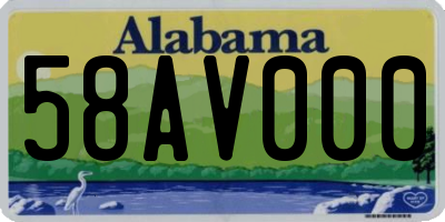 AL license plate 58AV000