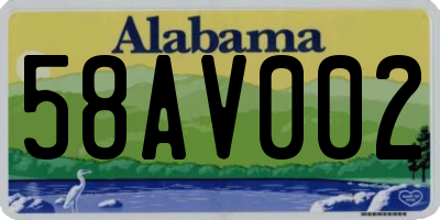 AL license plate 58AV002