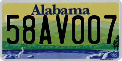 AL license plate 58AV007
