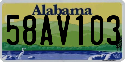 AL license plate 58AV103