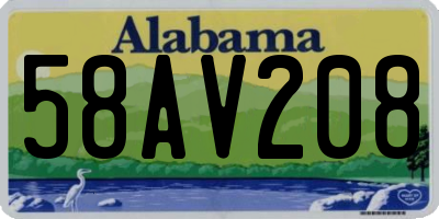 AL license plate 58AV208