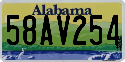 AL license plate 58AV254