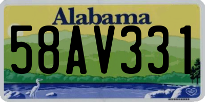 AL license plate 58AV331