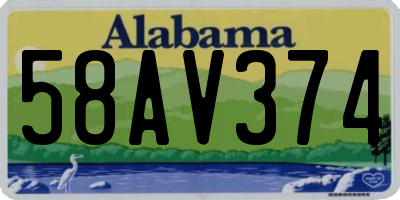 AL license plate 58AV374