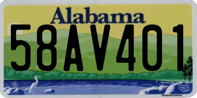 AL license plate 58AV401