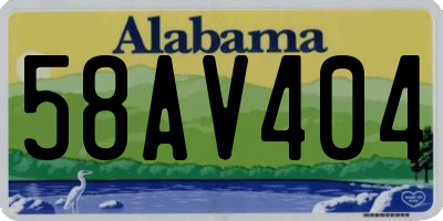 AL license plate 58AV404