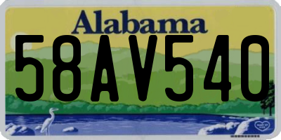 AL license plate 58AV540