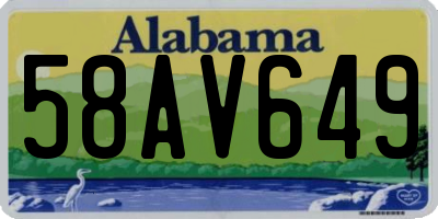 AL license plate 58AV649
