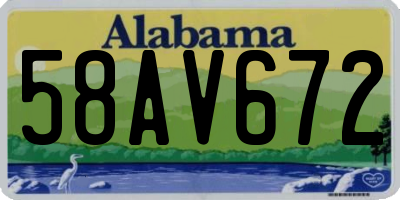 AL license plate 58AV672
