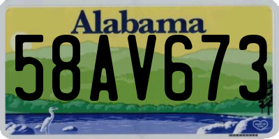 AL license plate 58AV673