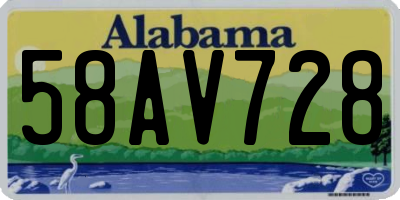 AL license plate 58AV728