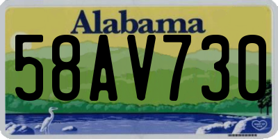 AL license plate 58AV730