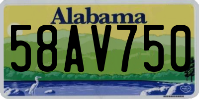 AL license plate 58AV750