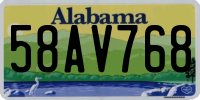 AL license plate 58AV768