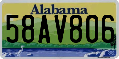 AL license plate 58AV806