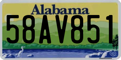 AL license plate 58AV851