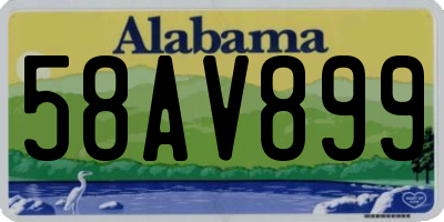 AL license plate 58AV899