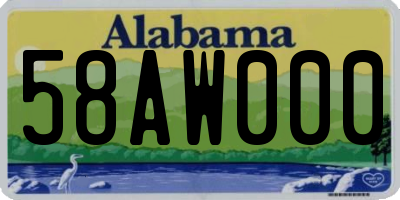 AL license plate 58AW000
