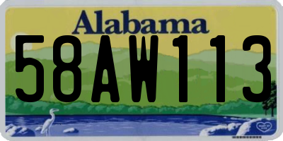 AL license plate 58AW113