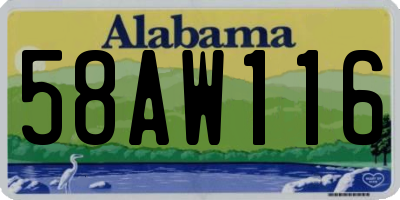 AL license plate 58AW116