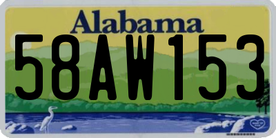 AL license plate 58AW153