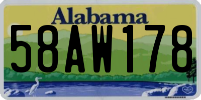 AL license plate 58AW178