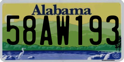AL license plate 58AW193