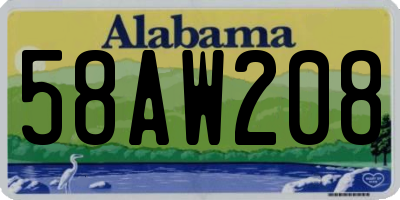 AL license plate 58AW208